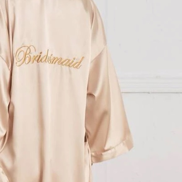 Bridesmaid Robe with Belt in Champagne Color Small - Picture 2 of 2